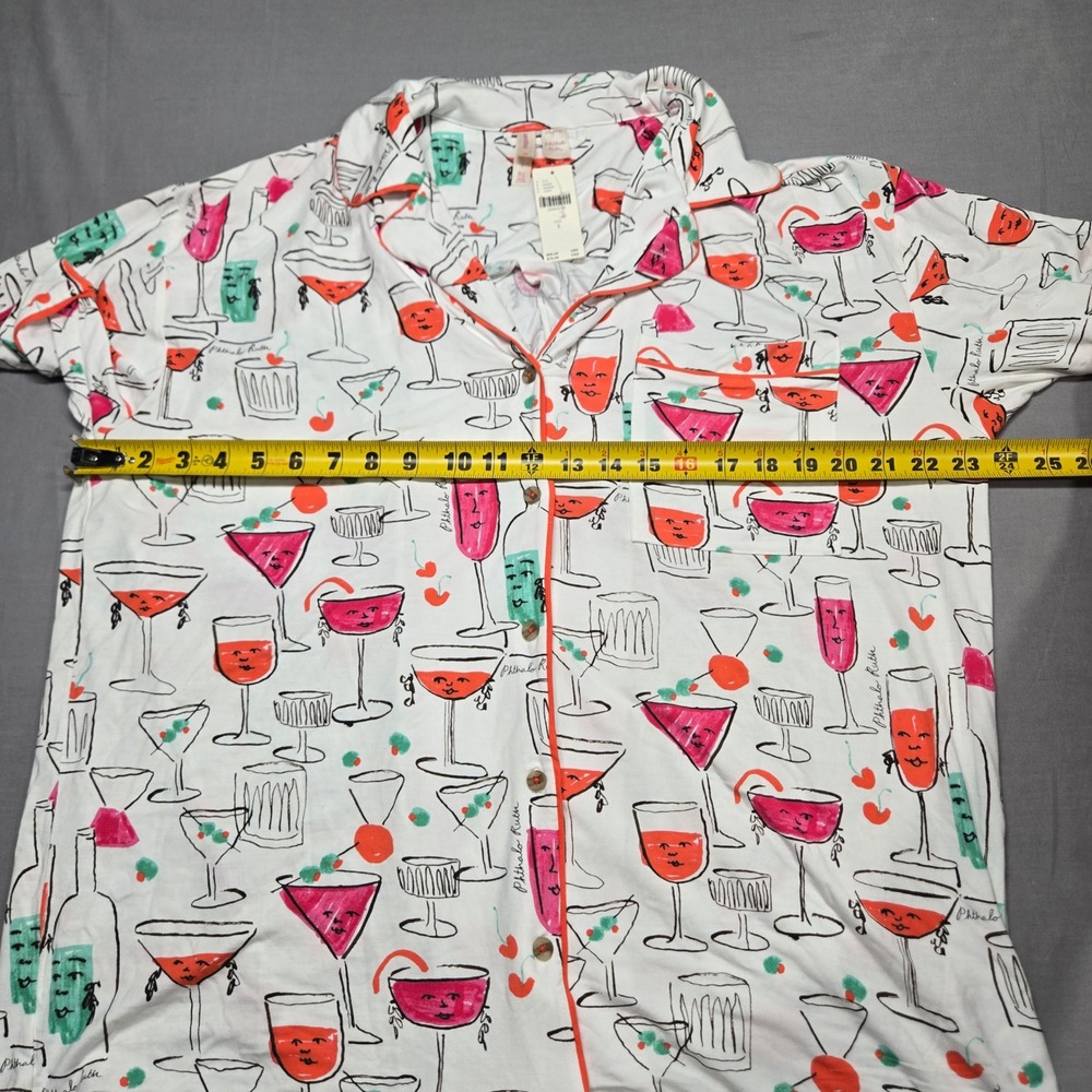 Anthropologie Phthalo Ruth Lyrebird Pajama Top Small Ivory Cocktail Print NWT - Picture 5 of 5